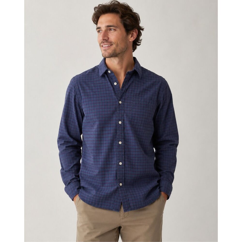 Patagonia Organic Cotton Plaid Button Up Shirt Mens M Blue Purple